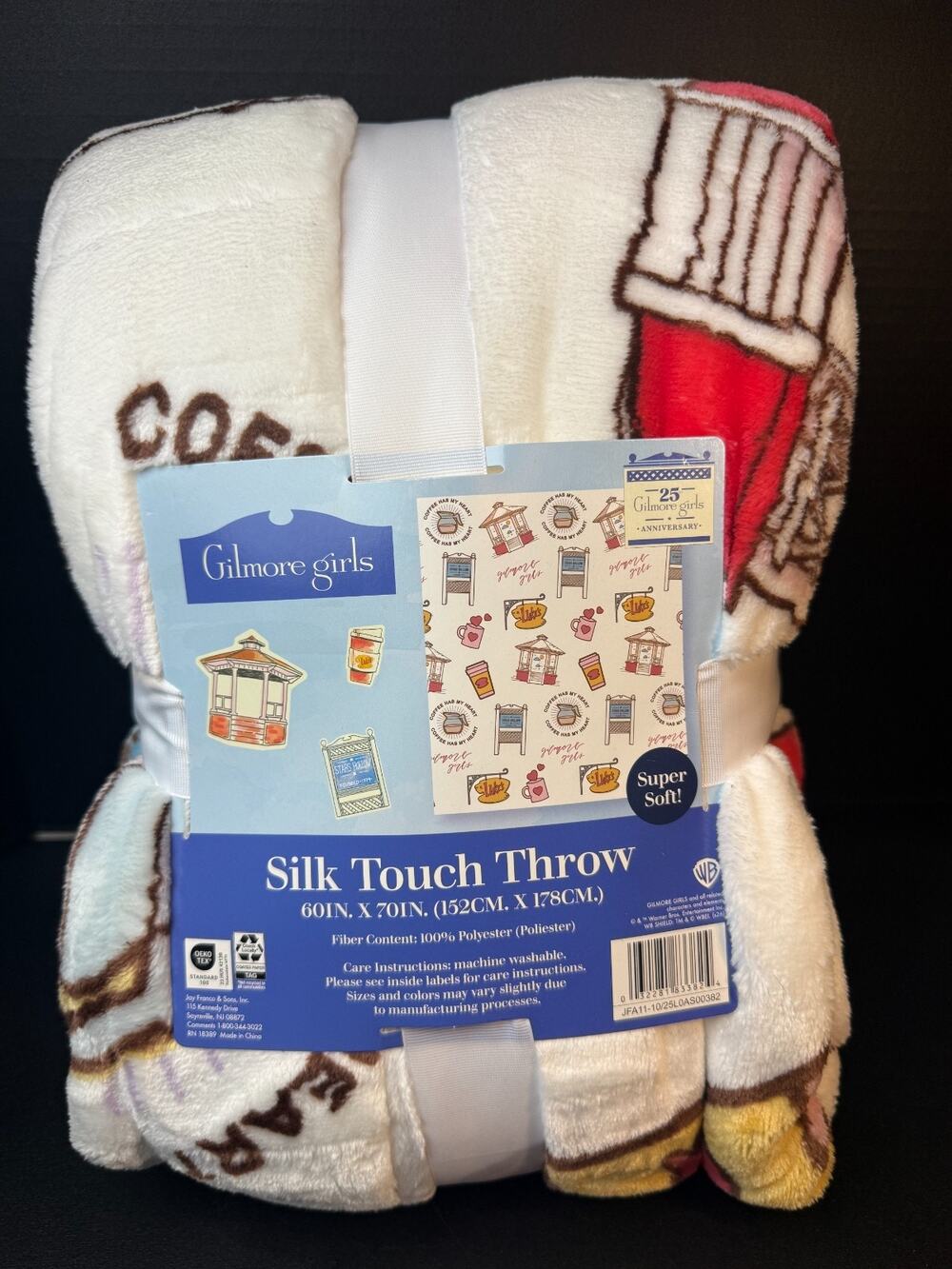 NEW- 25th Anniversary GILMORE GIRLS Blanket Silk Touch Throw 60x70in Super Soft